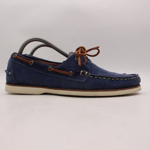 Allen Edmonds Force 10 Men's Size 9.5 B Boat Shoes Blue Suede Comfort Slip On - Picture 1 of 10